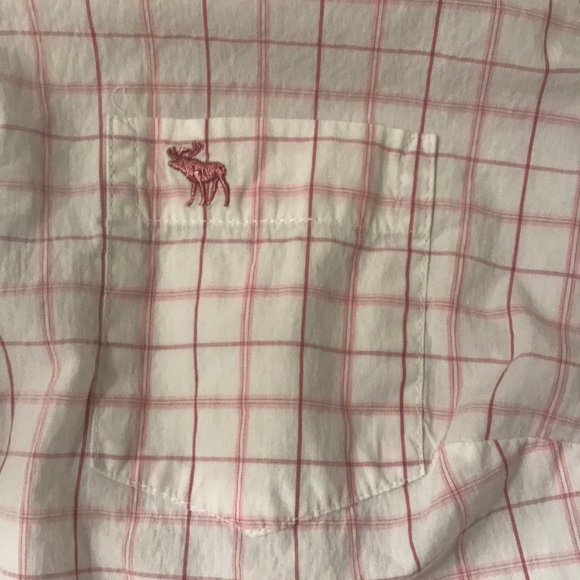 Abercrombie & Fitch pink plaid women’s button down - Picture 5 of 11